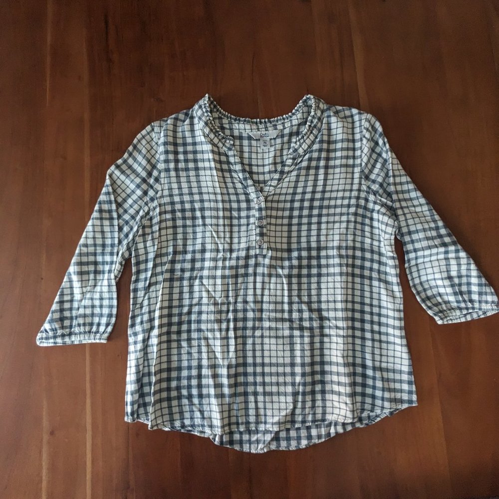 Croft & Barrow Flannel Blouse, Petite Medium